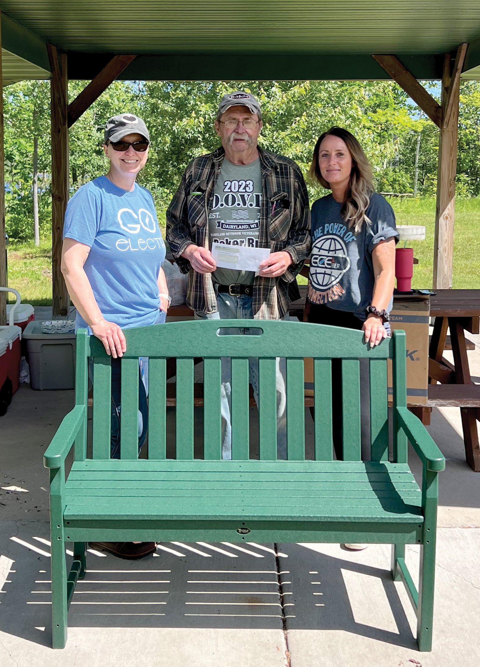 3 people with bench