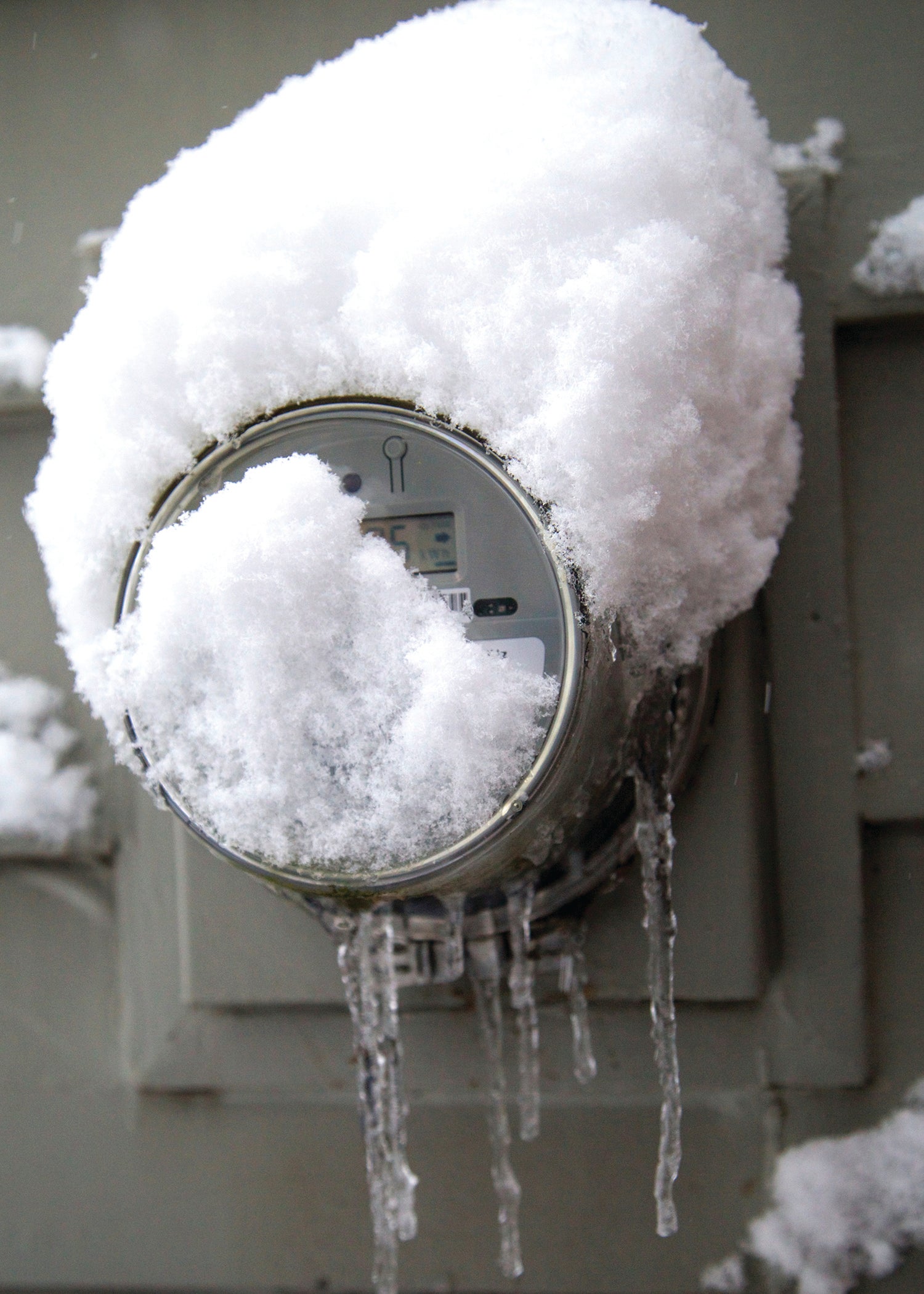meter with snow